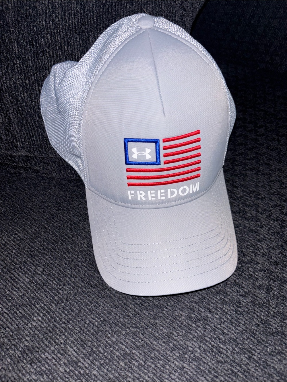 Under Armour Freedom American Ball Cap Embroidered Gray Adjustable Hat